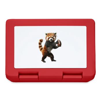 Roter Panda Fußball - Brotdose - Rot - Vorne