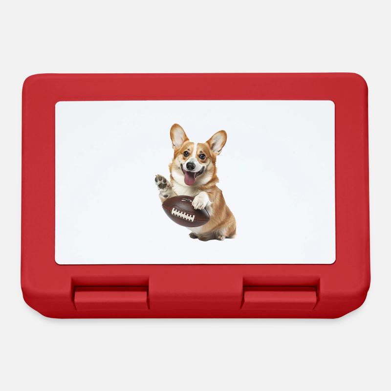 Amerikanischer Pitbull Corgi - Brotdose - Rot