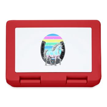 Einhorn Einhörner Regenbogen Pferd Pferde - Brotdose - Rot - Vorne