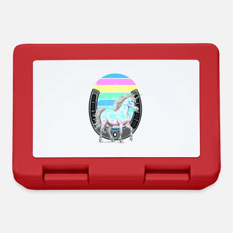 Einhorn Einhörner Regenbogen Pferd Pferde - Brotdose - Rot