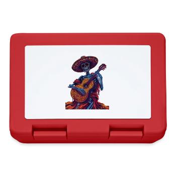 Guitare squelette mexicaine - Boîte à goûter - rouge - Devant