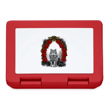 Noël Noël Conte de fées loup loups enfants - Boîte à goûter - rouge - Devant
