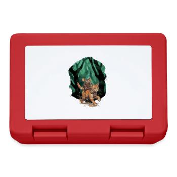 Cat Cats Mouse Mice Adventure Travel Child - Lunchbox - red - Front