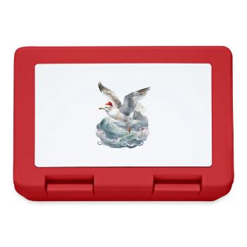 Christmas Maritime Santa Claus Seagull Seagulls Xmas - Lunchbox - red - Front