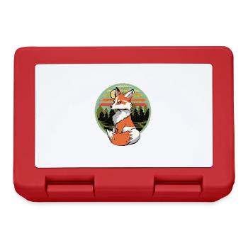 Retro Vintage Fox Foxes Natural 80s 90s - Lunchbox - red - Front