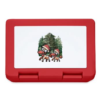 Noël Cheval Chevaux Père Noël Noël - Boîte à goûter - rouge - Devant