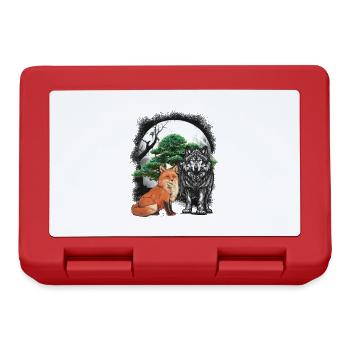 Waldbewohner Wolf Wölfe Märchen Fuchs Füchse Kind - Brotdose - Rot - Vorne