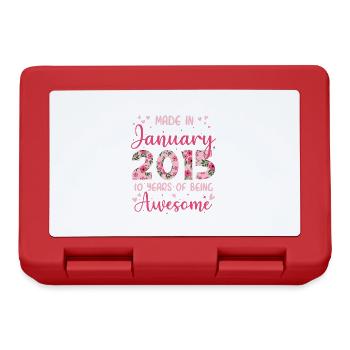 January 2015 10 Year Anniversary For Girls - Lunchbox - red - Front