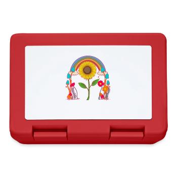 Sonnenblume Natur Blume Regenbogen - Brotdose - Rot - Vorne