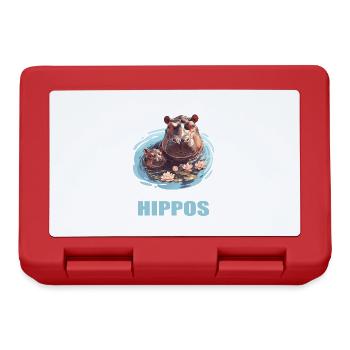 Nilpferd Flußpferd - Brotdose - Rot - Vorne
