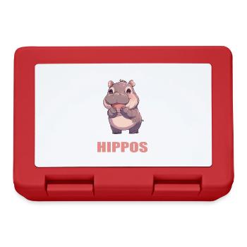 Nilpferd Flußpferd - Brotdose - Rot - Vorne