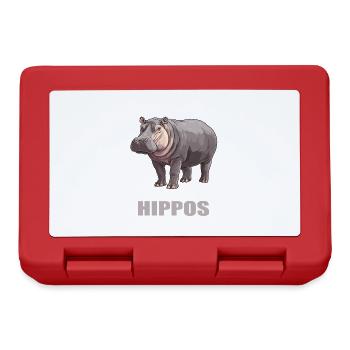 Nilpferd Flußpferd - Brotdose - Rot - Vorne