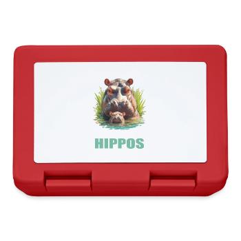 Nilpferd Flußpferd - Brotdose - Rot - Vorne