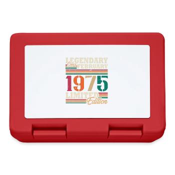 Vintage 1975 Février Cadeau Anniversaire Rétro - Boîte à goûter - rouge - Devant