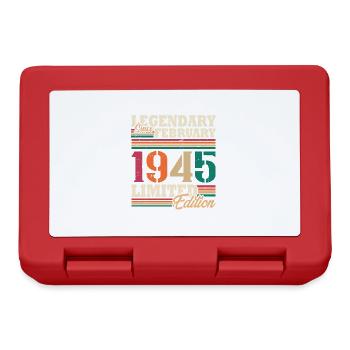 Vintage 1945 Février Cadeau Anniversaire Rétro - Boîte à goûter - rouge - Devant