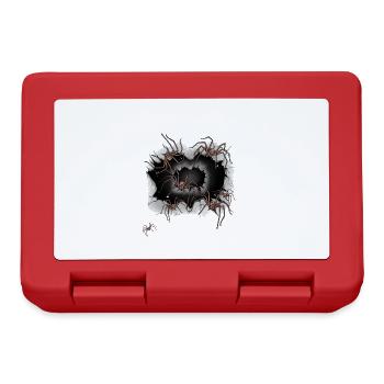 Halloween Spinnen Tiere Spinne Phobie Panik - Brotdose - Rot - Vorne