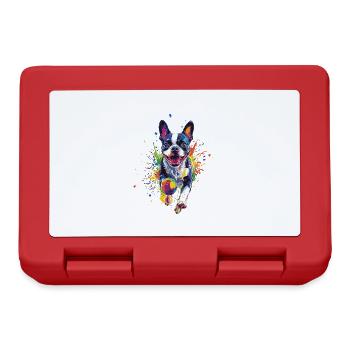 Boston Terrier - Brotdose - Rot - Vorne