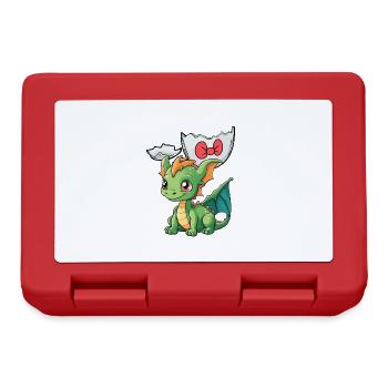 Baby Drache Drachen Ei Eierschale schlüpfen Kind - Brotdose - Rot - Vorne