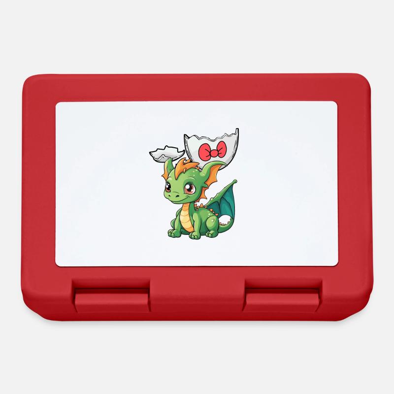Baby Dragon Dragon Egg Eggshell Hatch Child - Lunchbox - red