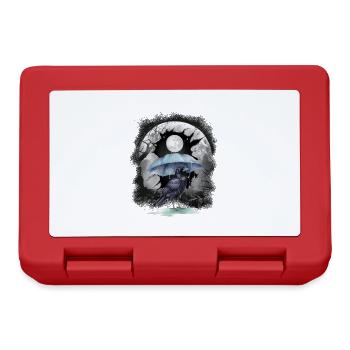 Halloween Bird Raven Crow Crow Forest Moon - Lunchbox - red - Front