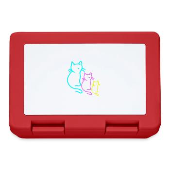 Chats, Chat, Enfant, Enfants, Bébé, Tout-petits, Années 80 - Boîte à goûter - rouge - Devant