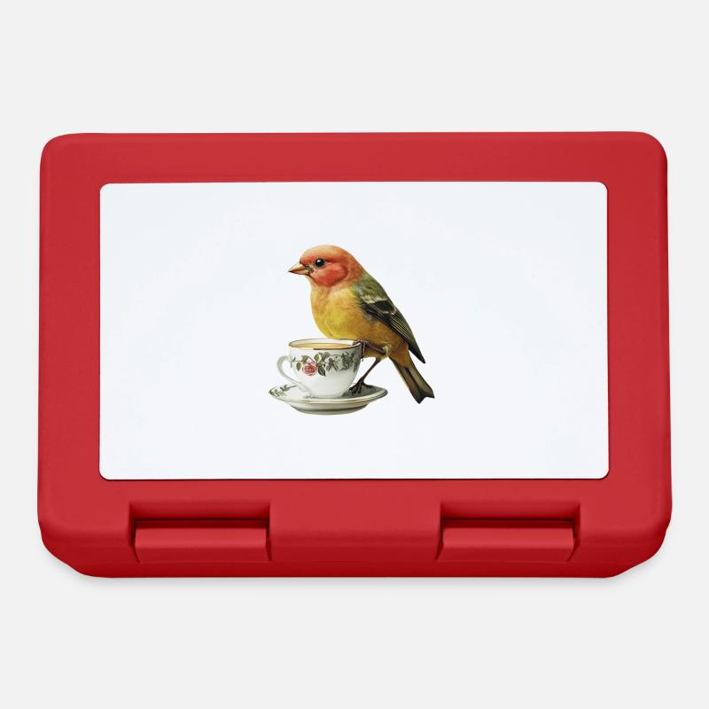 Finch Bird Kaffee - Brotdose - Rot