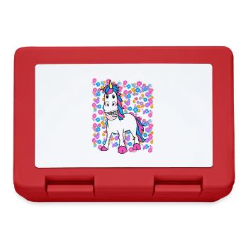 Spring Summer Unicorn Unicorns Kids Child - Lunchbox - red - Front