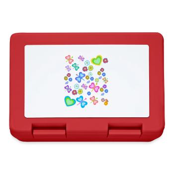 Spring Summer Kids Child Baby Butterflies - Lunchbox - red - Front