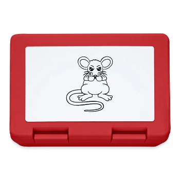 Mouse Nasty Angry Frustrated Aggressive Middle Finger - Lunchbox - red - Front