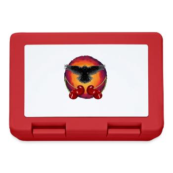 Rockabilly Crow Crows Cherry Cherries Fruit - Lunchbox - red - Front