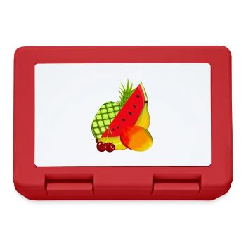 Fruits, melon, ananas, mangue, cerise, banane - Boîte à goûter - rouge - Devant