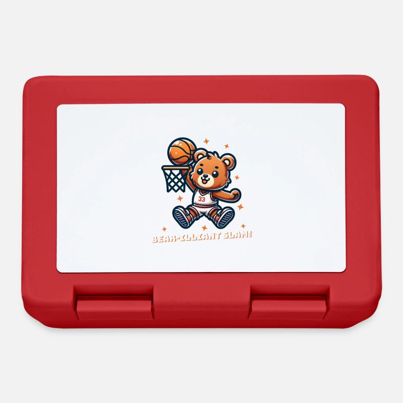 Ours de basket-ball - Boîte à goûter - rouge