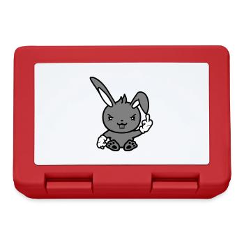 Bunny Middle Finger Show Nasty Naughty Insulting - Lunchbox - red - Front