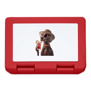 Weimaraner - Brotdose - Rot - Vorne