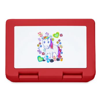 Licorne Licornes Enfants Enfant Cheval Chevaux - Boîte à goûter - rouge - Devant