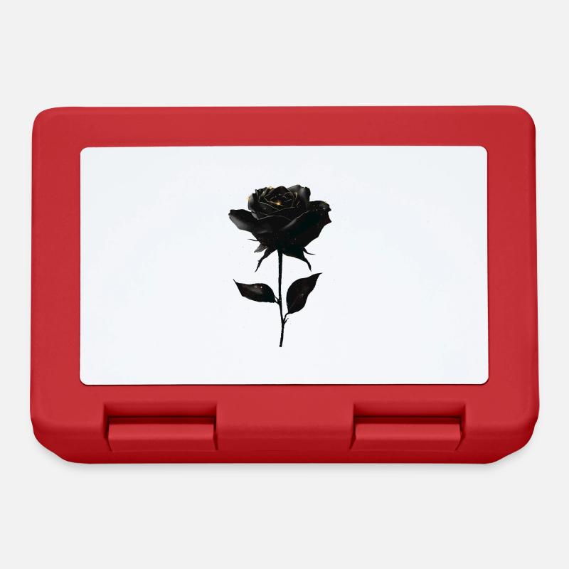 Schwarze Rose - Brotdose - Rot