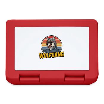 Wolfgang Wolf Retro Stil mit Sonnenbrille - Brotdose - Rot - Vorne
