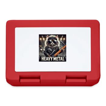 Chat Heavy Metal avec Guitare - Boîte à goûter - rouge - Devant