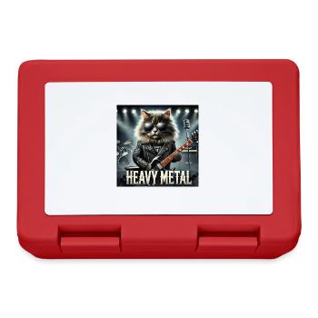 Chat Heavy Metal avec Guitare - Boîte à goûter - rouge - Devant