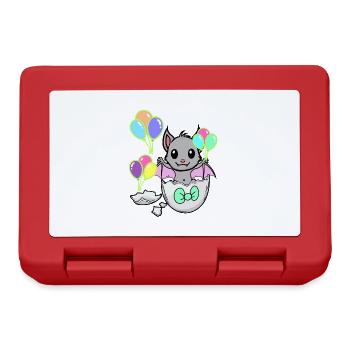 Fledermaus Baby Geburt Kinder Eierschale - Brotdose - Rot - Vorne