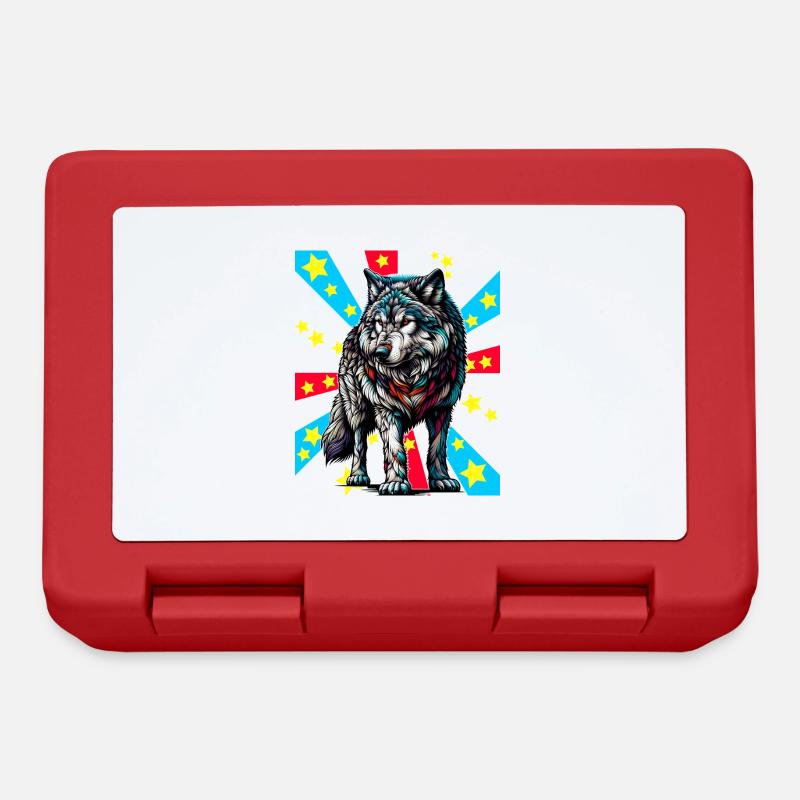 Tatouage loup loup - Boîte à goûter - rouge