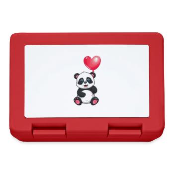 Panda mignon avec conception de ballon en forme de cœur pour - Boîte à goûter - rouge - Devant