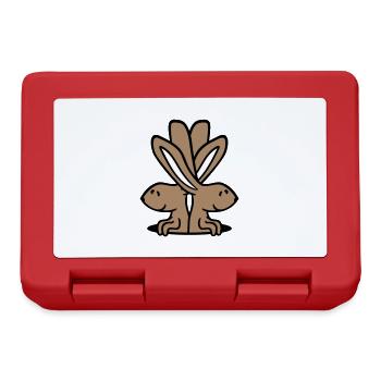 2 trous lapins fond deux amis équipe équipage couple plaisir - Boîte à goûter - rouge - Devant