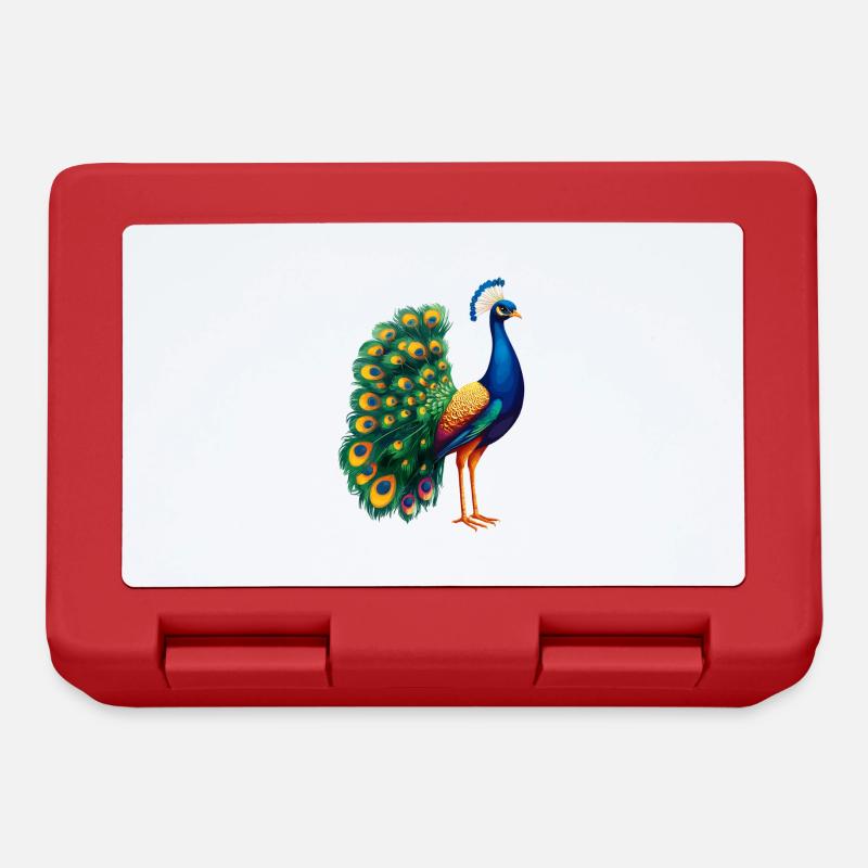 Pfaue Pfau - Brotdose - Rot