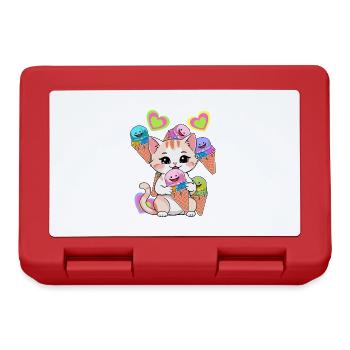 Cat Cream Cream Kids Child Candy - Lunchbox - red - Front