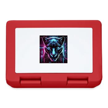 Cyberpunk Panther – Neon Style - Lunchbox - red - Front