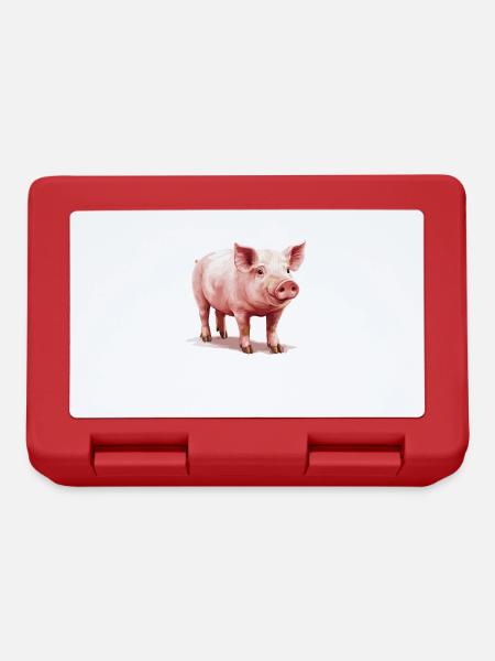 Schweine Schwein - Brotdose - Rot