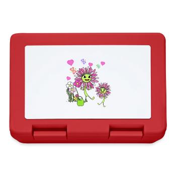 Garten Blume Blumen Kinder Kind - Brotdose - Rot - Vorne
