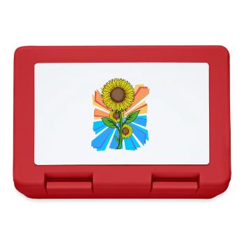 Sonneunblume Blumen Blume Garten Retro - Brotdose - Rot - Vorne