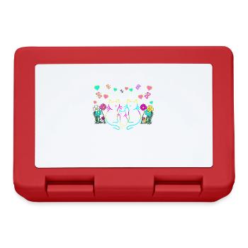 Cats Family Retro Vintage Kitten 80s 90s - Lunchbox - red - Front